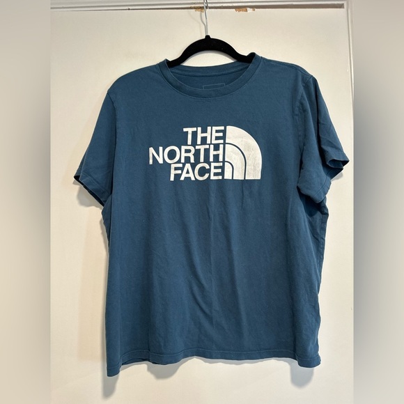 The North Face Womens Sz: L Lightweight Blue w/ White Graphic Logo T-shirt. - Picture 1 of 9